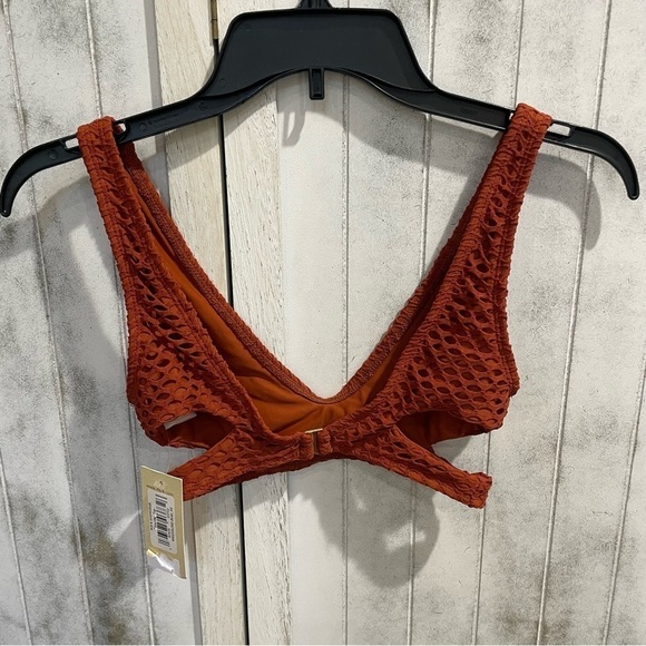 Ris-K Swim Extra Small Journey Solid Bronze Brown Bikini Swimsuit Top NWT XS - Picture 8 of 9